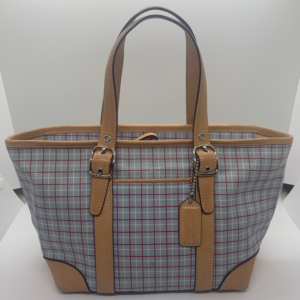 Coach Plaid Mini Hampton Satchel